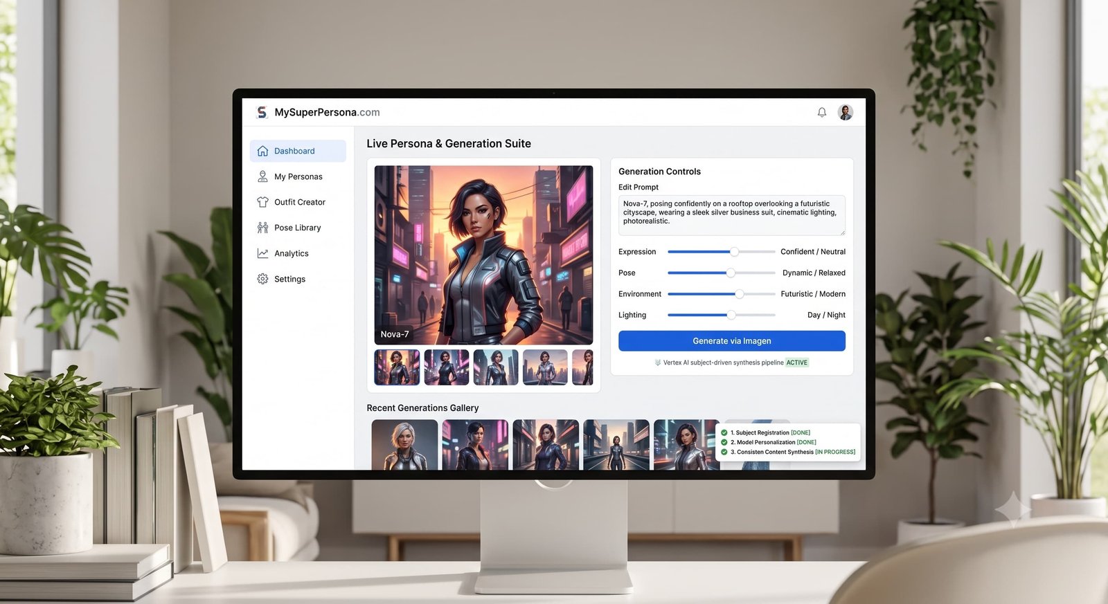 MySuperPersona Dashboard Interface